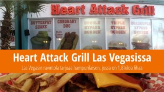 Heart Attack Grill tarjoaa hampurilaisen, jossa on 1,8 kiloa lihaa