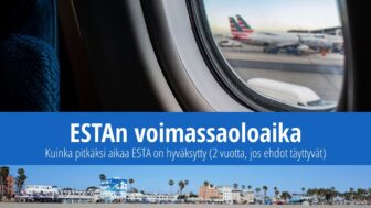 Kuinka kauan ESTA-rekisteröinti Yhdysvaltoihin on voimassa?