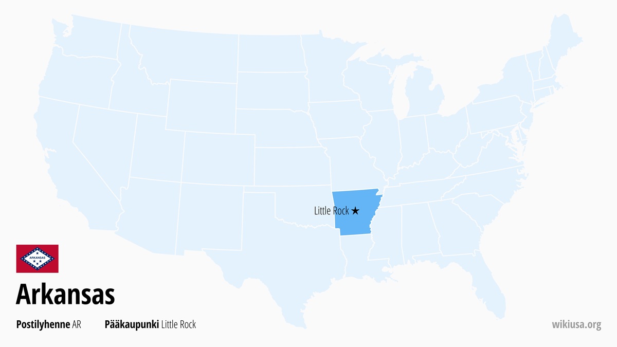 Arkansas osavaltion kartta | Missä Arkansas sijaitsee? | Arkansas (osavaltio) – faktat, kaupungit, sää ja kartta