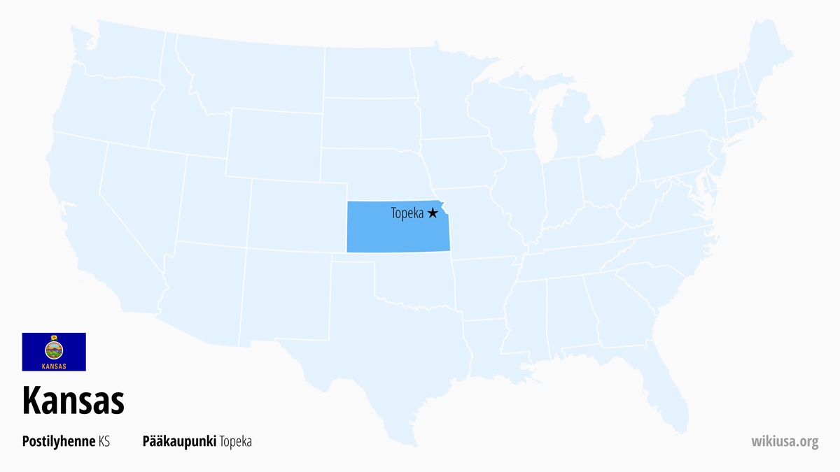 Kansas osavaltion kartta | Missä Kansas sijaitsee? | Kansas (osavaltio) – faktat, kaupungit, sää ja kartta