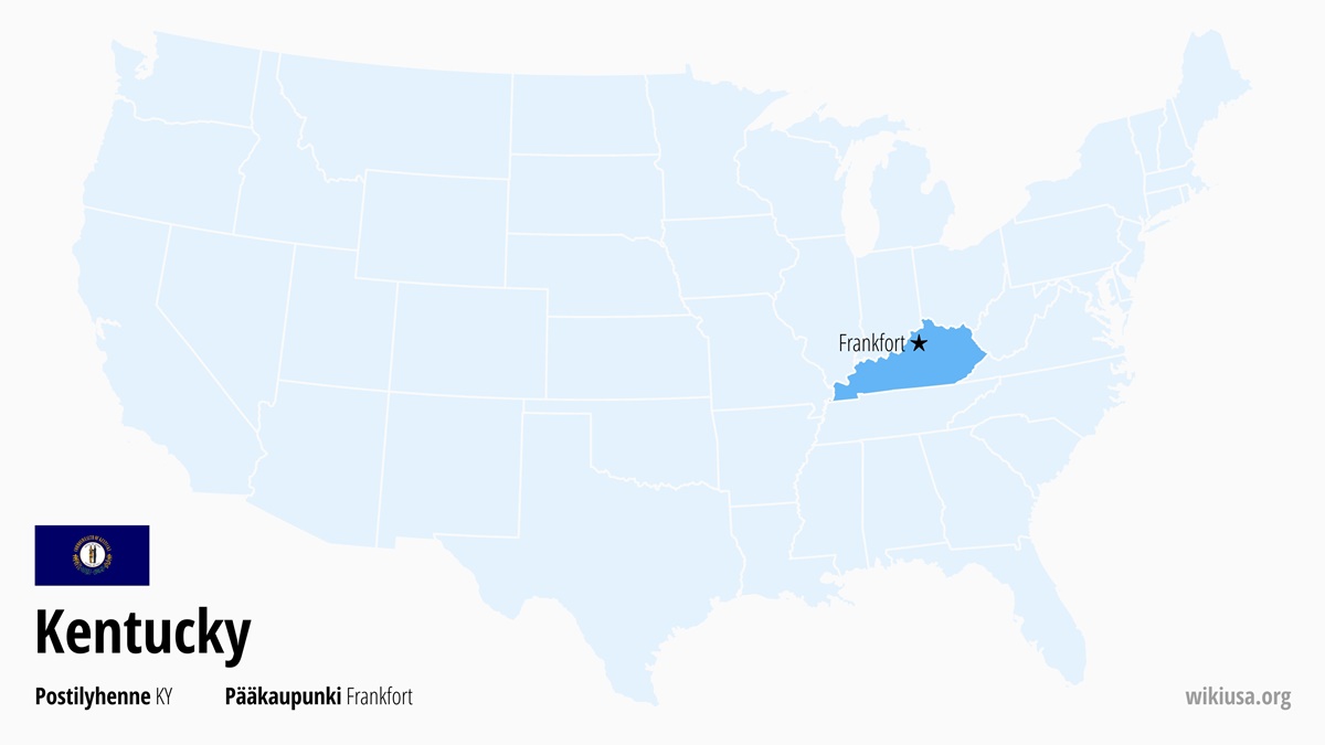 Kentucky osavaltion kartta | Missä Kentucky sijaitsee? | Kentucky (osavaltio) – faktat, kaupungit, sää ja kartta