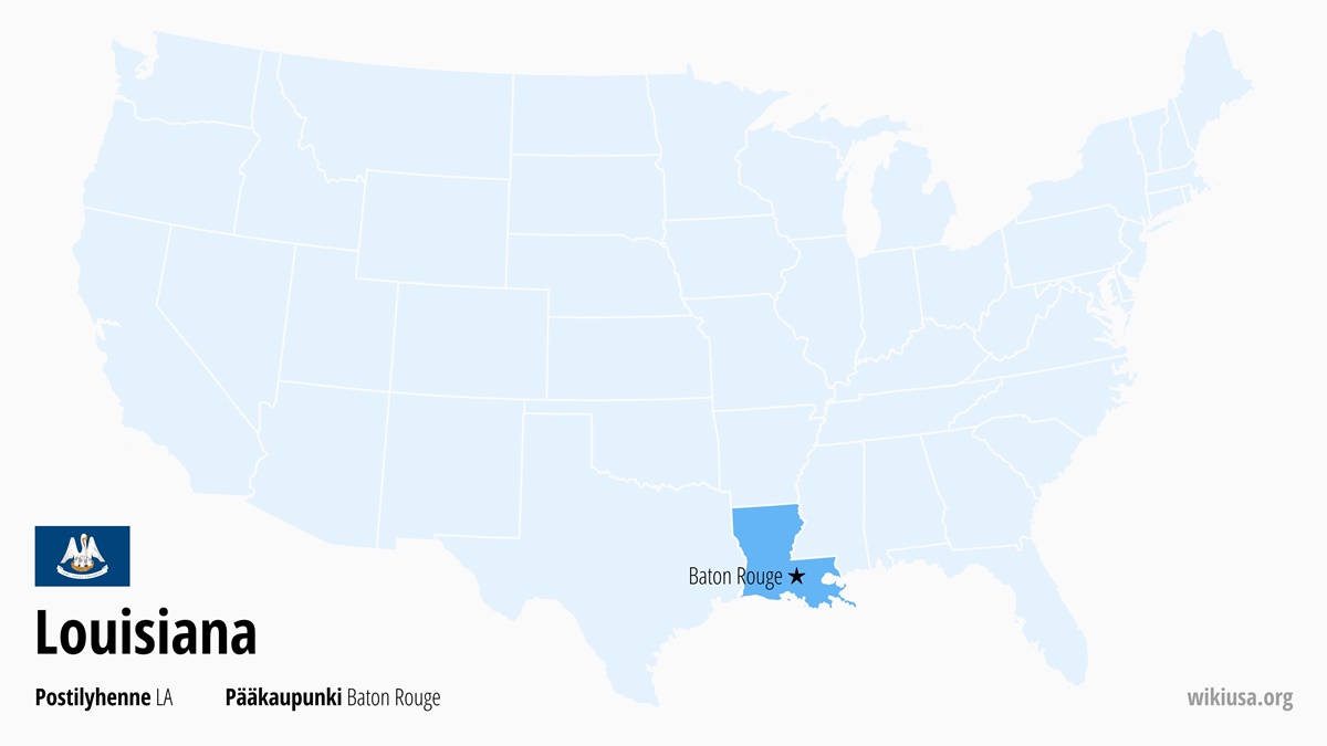 Louisiana osavaltion kartta | Missä Louisiana sijaitsee? | Louisiana (osavaltio) – faktat, kaupungit, sää ja kartta