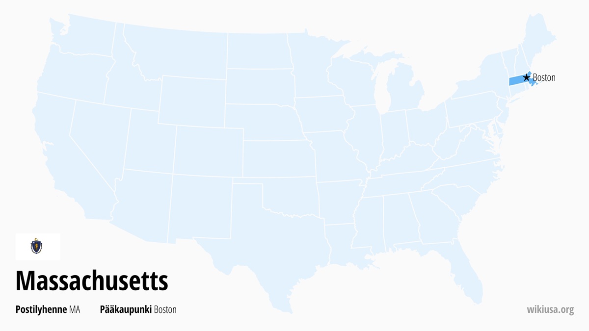 Massachusetts osavaltion kartta | Missä Massachusetts sijaitsee? | Massachusetts (osavaltio) – faktat, kartta, kaupungit ja sää