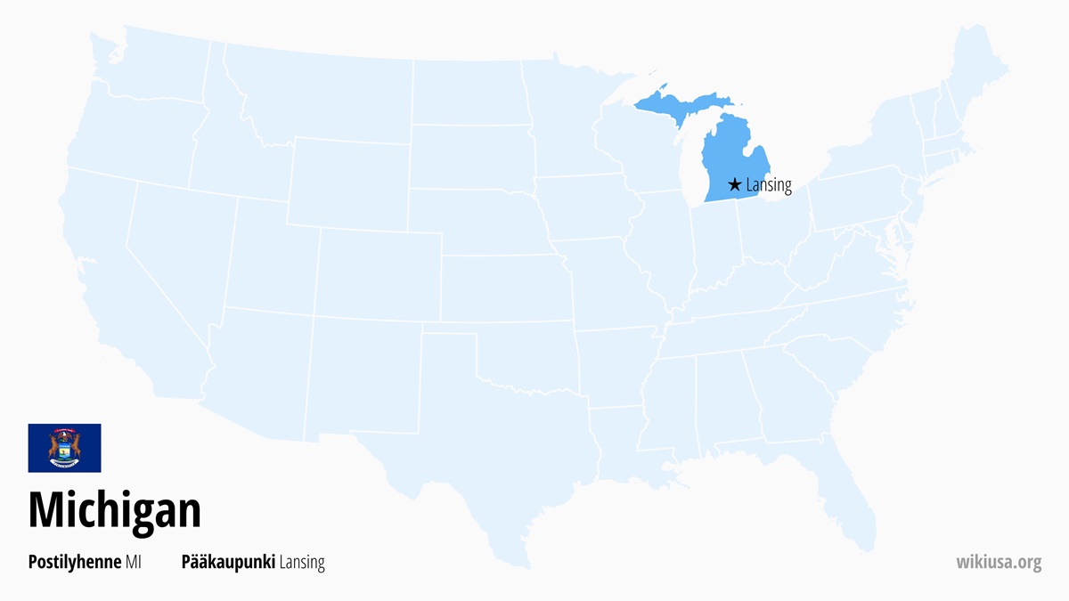 Michigan osavaltion kartta | Missä Michigan sijaitsee? | Michigan (osavaltio) – faktat, kaupungit, sää ja kartta