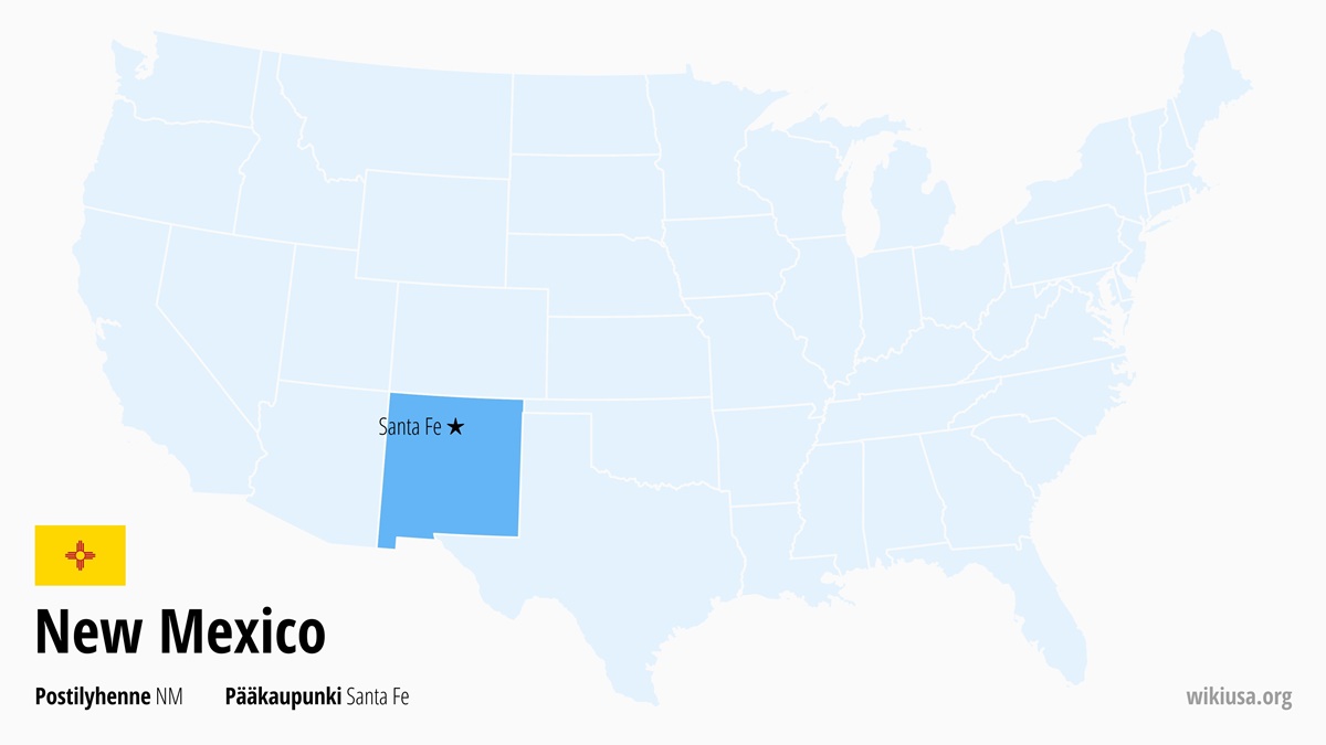 New Mexico osavaltion kartta | Missä New Mexico sijaitsee? | New Mexico (osavaltio) – faktat, kartta, kaupungit ja sää