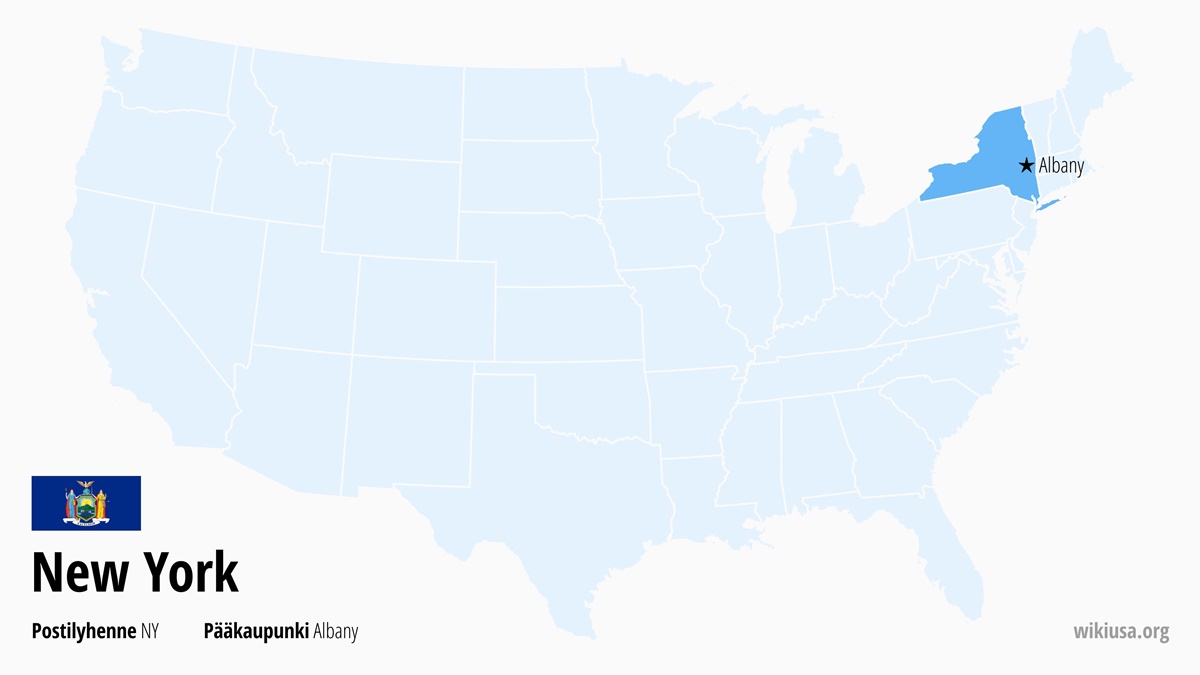 New York osavaltion kartta | Missä New York sijaitsee? | New York (osavaltio) – faktat, kartta, väkiluku ja sää