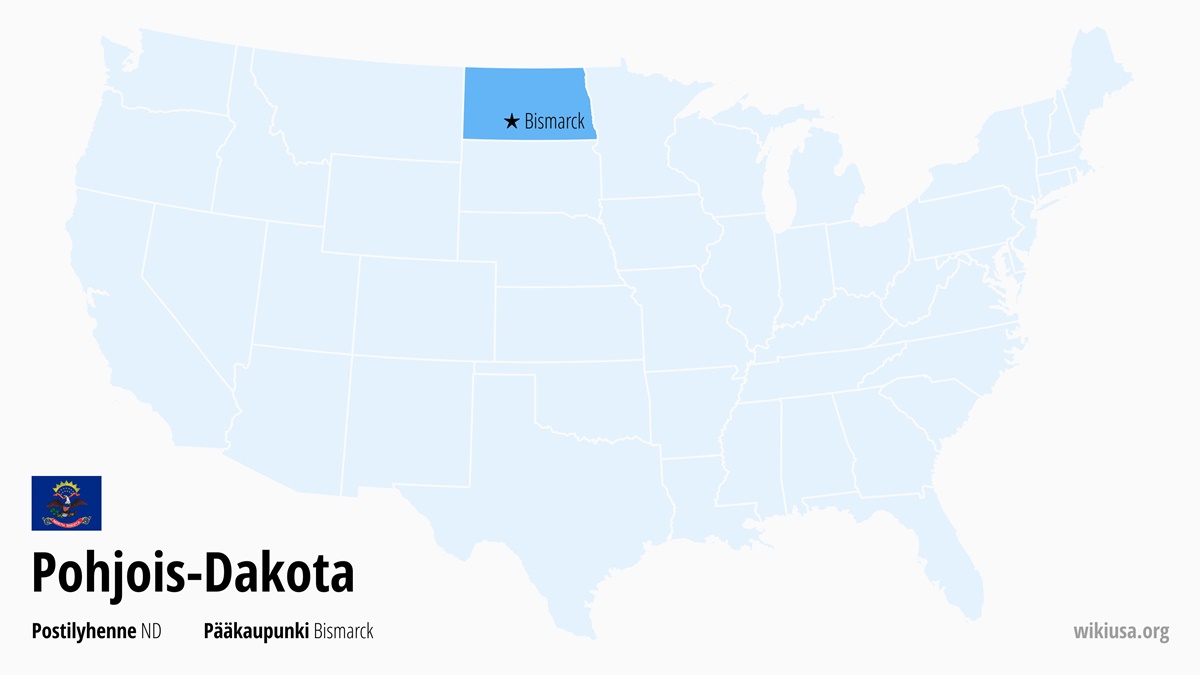 Pohjois-Dakota osavaltion kartta | Missä Pohjois-Dakota sijaitsee? | Pohjois-Dakota (osavaltio) – faktat, kartta, nähtävyydet ja sää