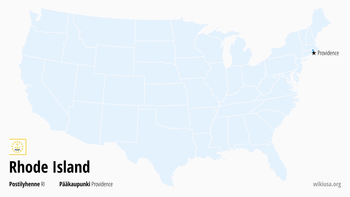 Rhode Island osavaltion kartta | Missä Rhode Island sijaitsee? | Rhode Island (osavaltio) – faktat, kartta, kaupungit ja sää